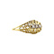 vintage Gouden trigolie ring met diamant 14 krt