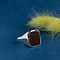 vintage Gold signet ring with layered stone carnelian 14 kt
