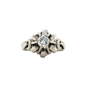 Witgouden ring met diamant 14 krt