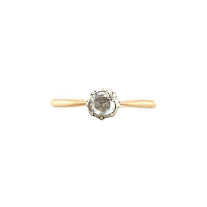 Gouden solitair ring met roosdiamant 14 krt