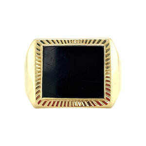 Gouden ring met onyx 14 krt