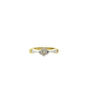 Gouden solitair ring met diamant 18 krt