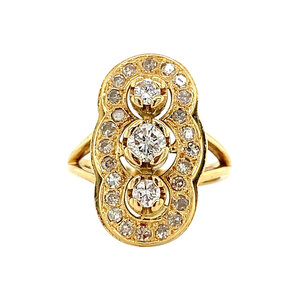 Gold princess ring with diamonds 18 krt