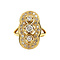 vintage Gold princess ring with diamonds 18 krt