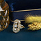 vintage Gouden prinsessen ring met diamant 18 krt
