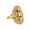 vintage Gold princess ring with diamonds 18 krt