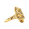 vintage Gold princess ring with diamonds 18 krt