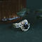 vintage Gold ring with sapphire and zirconia 14 krt