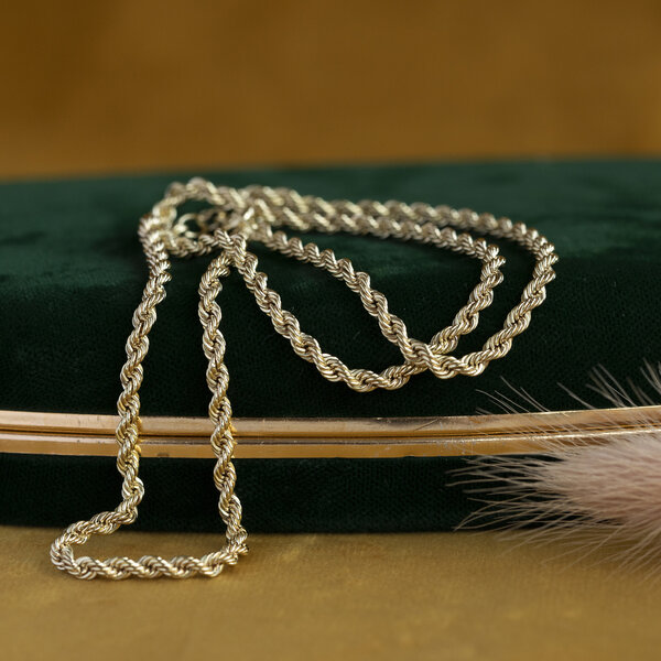 vintage Gouden koord collier 14 krt