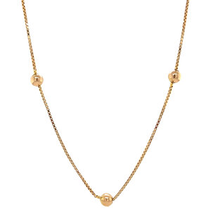 Gold necklace with balls 42.5 cm 14 krt