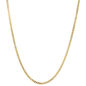 Gold curb length necklace 14 krt