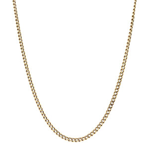 Gold curb length necklace 14 krt