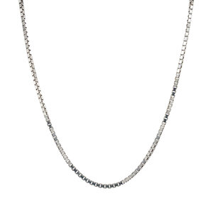 White gold venetian length necklace 14 krt
