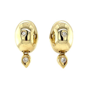 Gouden oorringen met diamant 14 krt