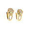 vintage Gold panther creoles with zirconia and emerald 14 krt