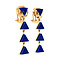 vintage Gold ear clipis with lapis lazuli 18 krt