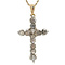 vintage Gold pendant cross with rose diamond 14 krt/925