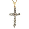 vintage Gold pendant cross with rose diamond 14 krt/925