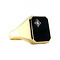 vintage Gouden zegelring met onyx en diamant 14 krt