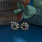 vintage Gold entourage ear studs with garnet 14 krt