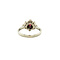 vintage Witgouden ring met robijn en diamant 14 krt