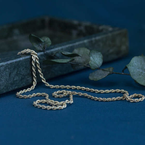 vintage Gouden koord collier 14 krt