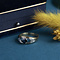 vintage Gold ring with sapphire and diamond 18 krt