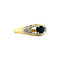 vintage Gouden ring met saffier en diamant 18 krt