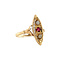 vintage Gouden ring met parel en robijn 14 krt