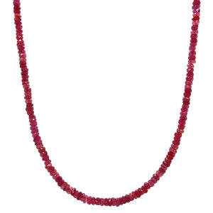 Ruby necklace with gold clasp 41 cm 14 krt