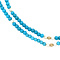 vintage Turquoise necklace with pearl and gold lacing 37.5 cm 14 krt