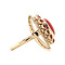 vintage Gold ring with blood coral 14 kt