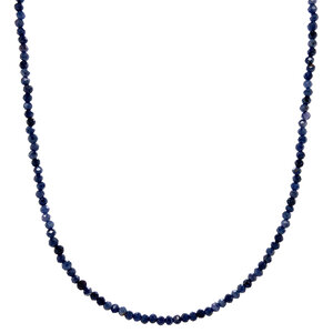 Saffier collier met gouden sluiting 44 cm 14 krt