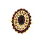 vintage Gold entourage ring with garnet 18 kt