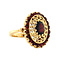 vintage Gold entourage ring with garnet 18 kt
