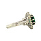 vintage White gold entourage ring with diamond and green spinel 18 krt