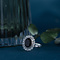 vintage Witgouden entourage ring met onyx en diamant 14 krt