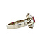 vintage White gold ring with ruby and diamonds 18 krt