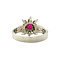 vintage White gold ring with ruby and diamonds 18 krt