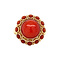 vintage Gouden entourage ring met bloedkoraal 14 krt