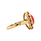 vintage Gouden entourage ring met bloedkoraal 14 krt