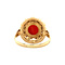vintage Gouden entourage ring met bloedkoraal 14 krt