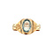 vintage Gouden ring met blauw glas 14 krt