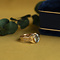 vintage Gouden ring met blauw glas 14 krt