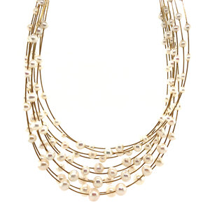 Gold necklace with pearl 14 krt
