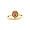 vintage Gouden entourage ring met robijn en diamant 18 krt