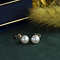 vintage Gold ear studs with pearl 14 krt