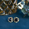 vintage Gold ear studs with garnet 14 krt