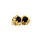 vintage Gold ear studs with garnet 14 krt