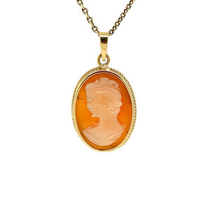 Gold pendant cameo 14 krt